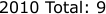 2010 Total: 9